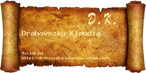 Drahovszky Klaudia névjegykártya